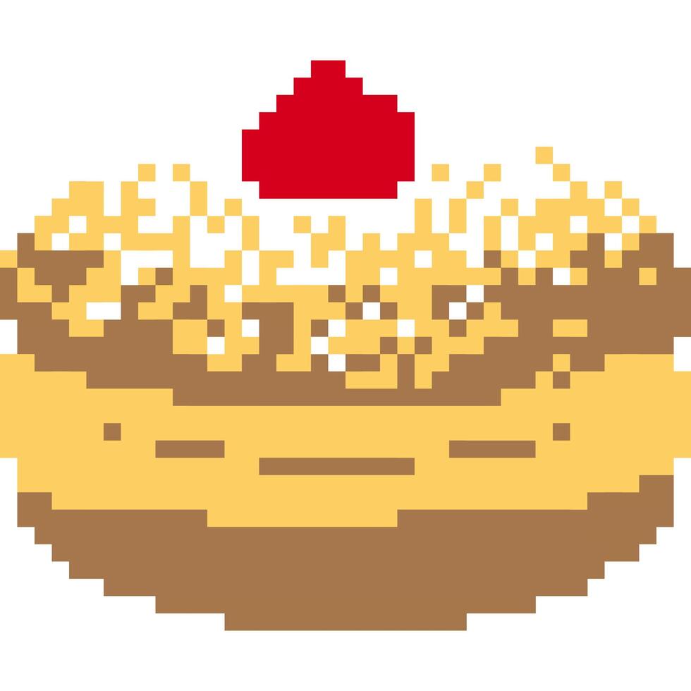 torta cartone animato icona nel pixel stile vettore