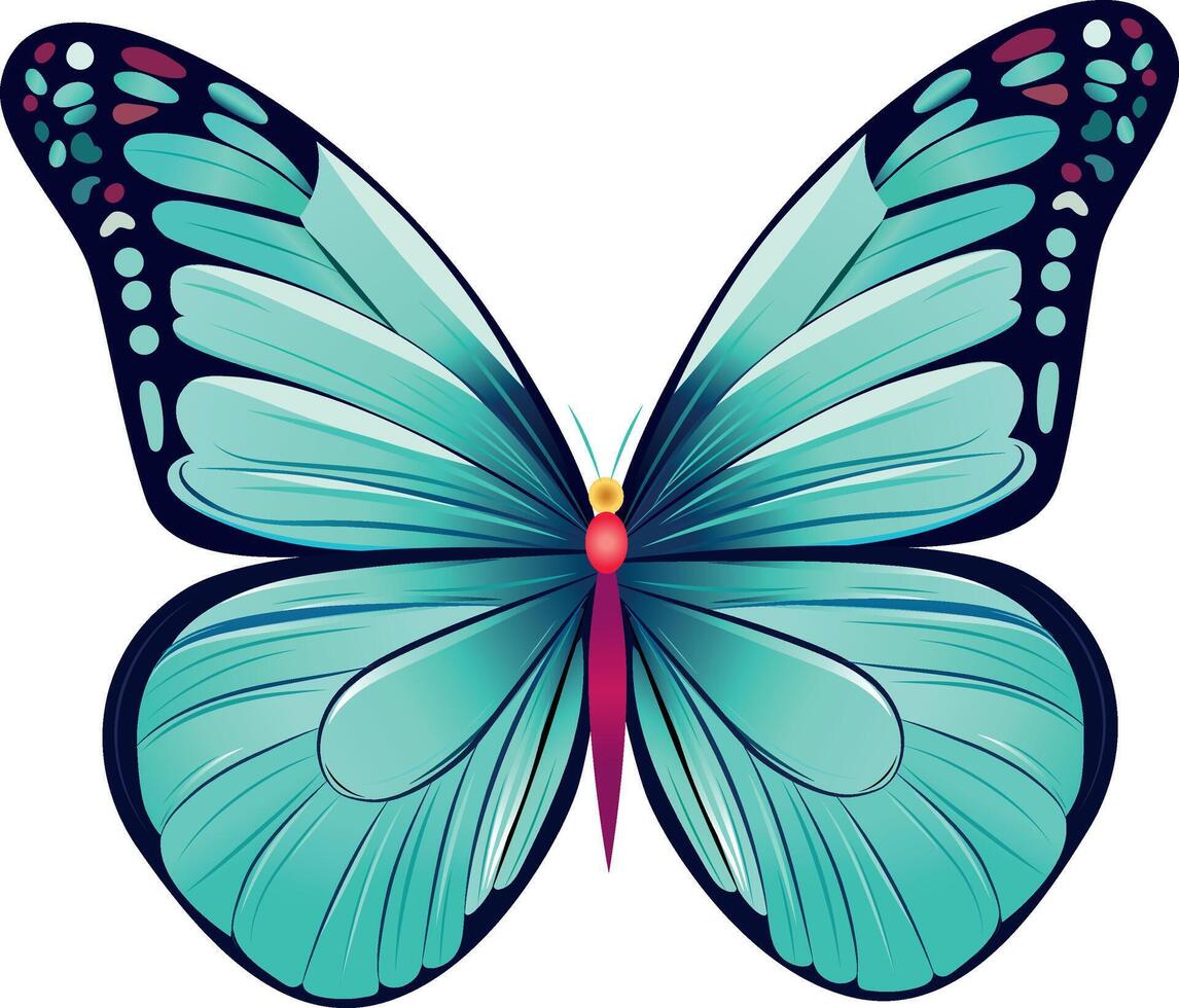 blu farfalla realistico vettore illustrazione.