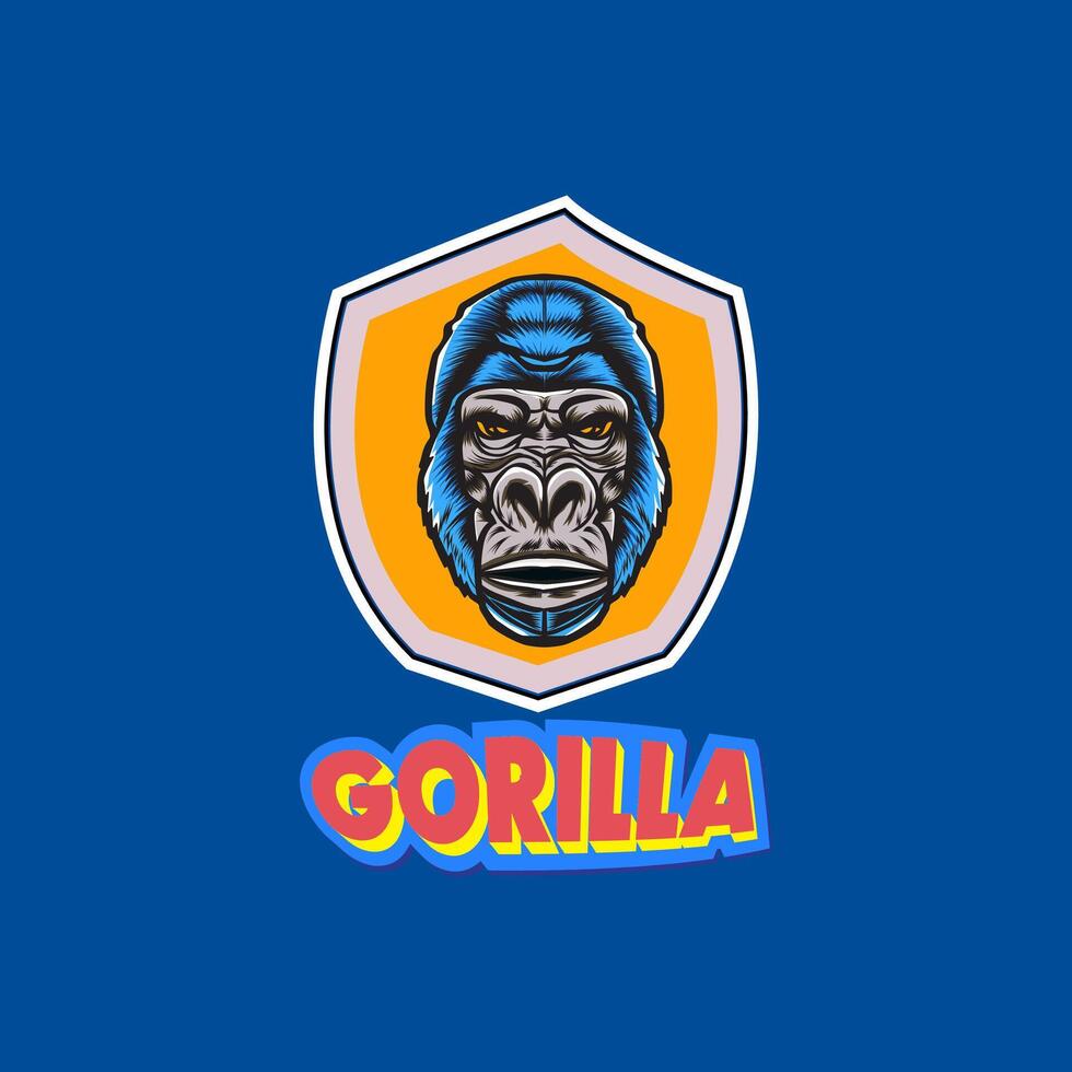 gorilla portafortuna logo design modello vettore