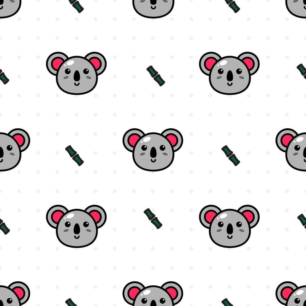 senza soluzione di continuità modello con cartone animato koala design su bianca sfondo vettore