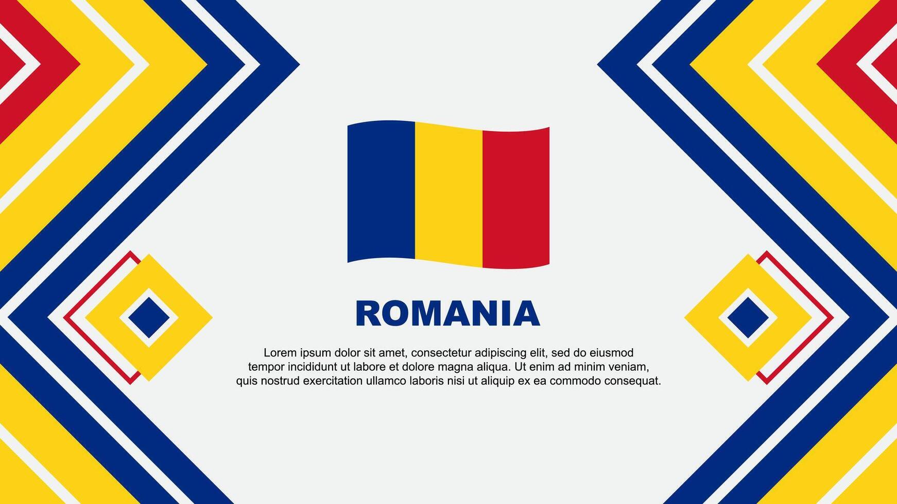 Romania bandiera astratto sfondo design modello. Romania indipendenza giorno bandiera sfondo vettore illustrazione. Romania design