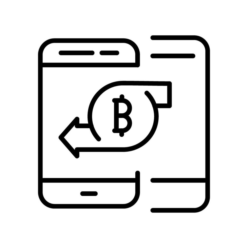 bitcoin mobile vettore icona