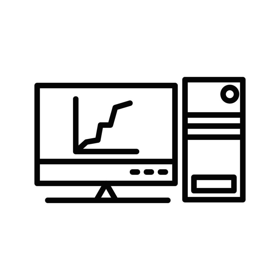 grafico linea schermo vettore icona