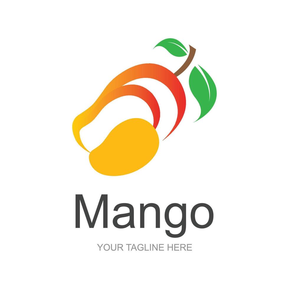 Mango logo, frutta design semplice minimalista stile, frutta succo vettore, icona simbolo illustrazione vettore