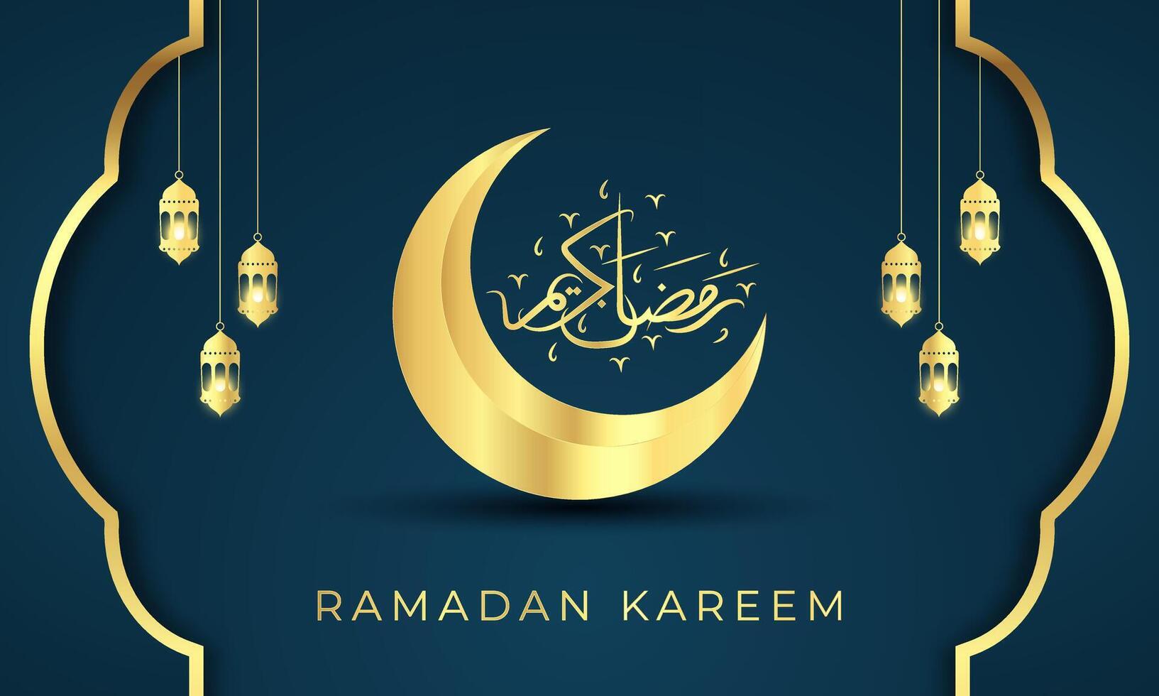 moderno lusso islamico ornamento sfondo con islamico picchiettio su blu pendenza design vettore