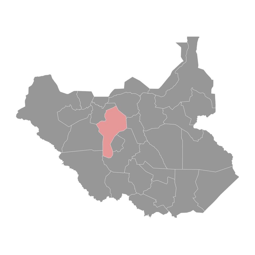 tonj stato carta geografica, amministrativo divisione di Sud Sudan. vettore illustrazione.