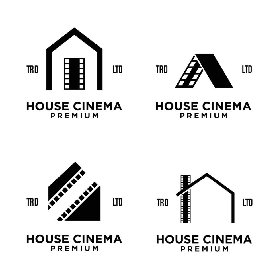 Casa casa studio film cinema video logo icona design illustrazione vettore