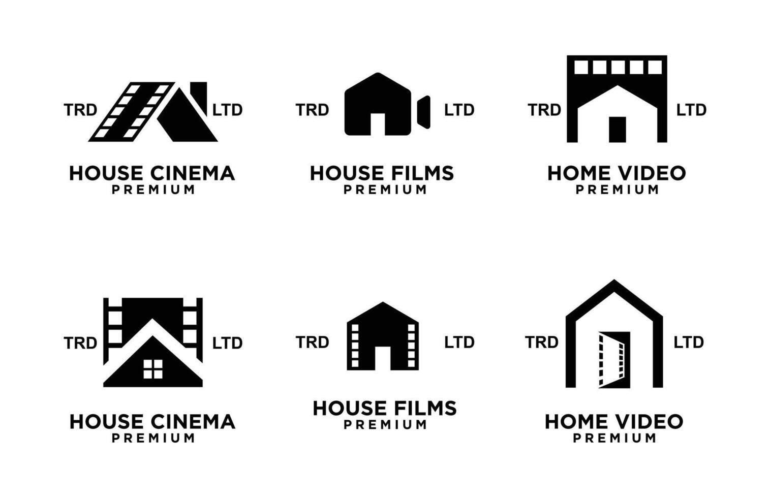 Casa casa studio film cinema video logo icona design illustrazione vettore