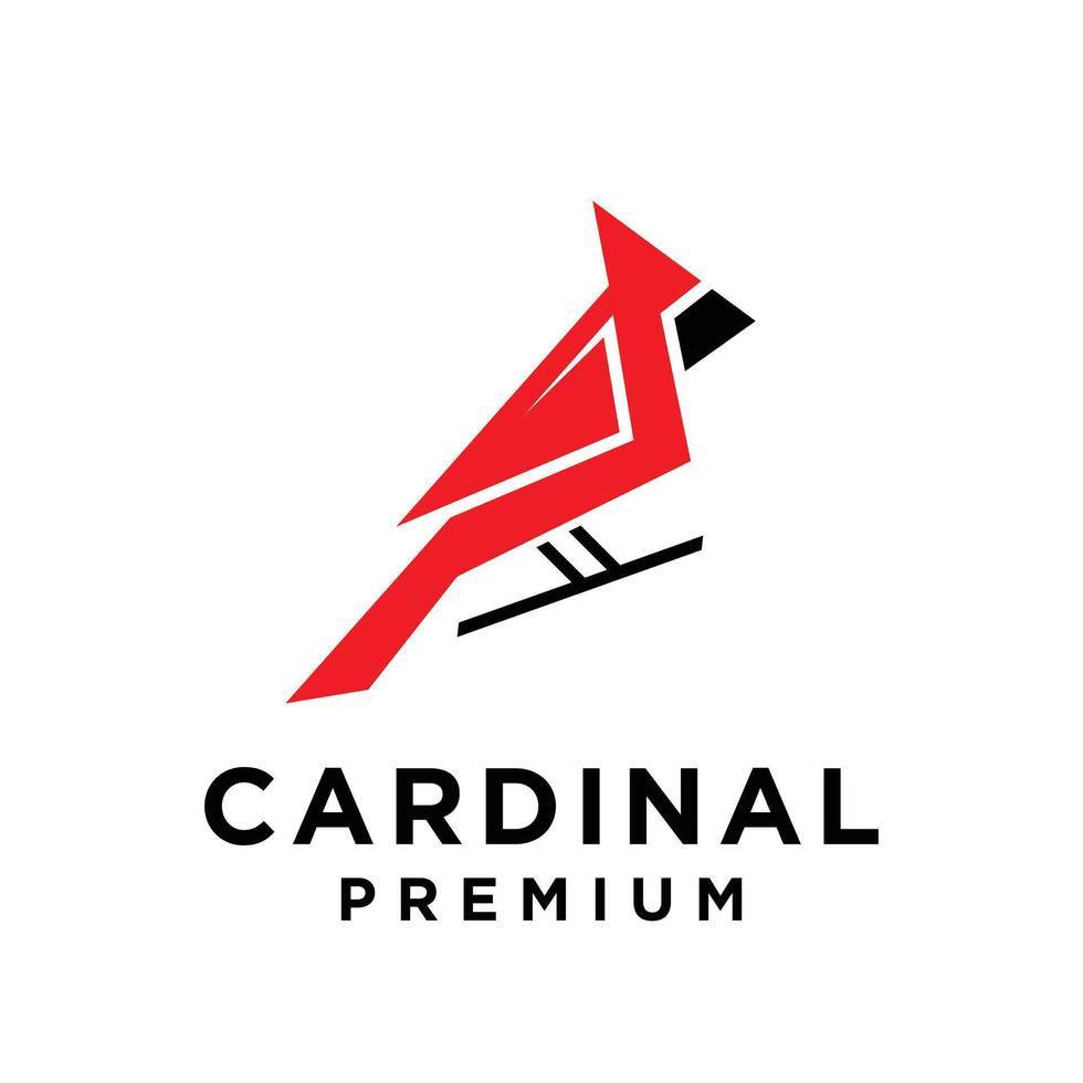 cardinale uccello moderno semplice logo design vettore