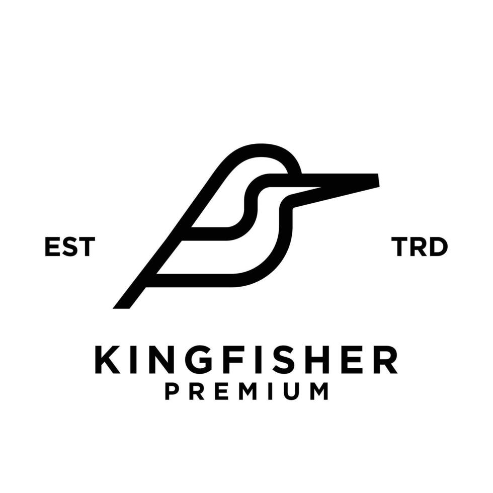 martin pescatore uccello linea logo icona design illustrazione vettore