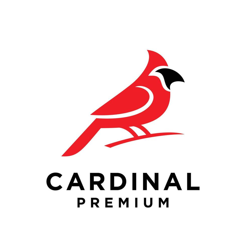 cardinale uccello moderno semplice logo design vettore