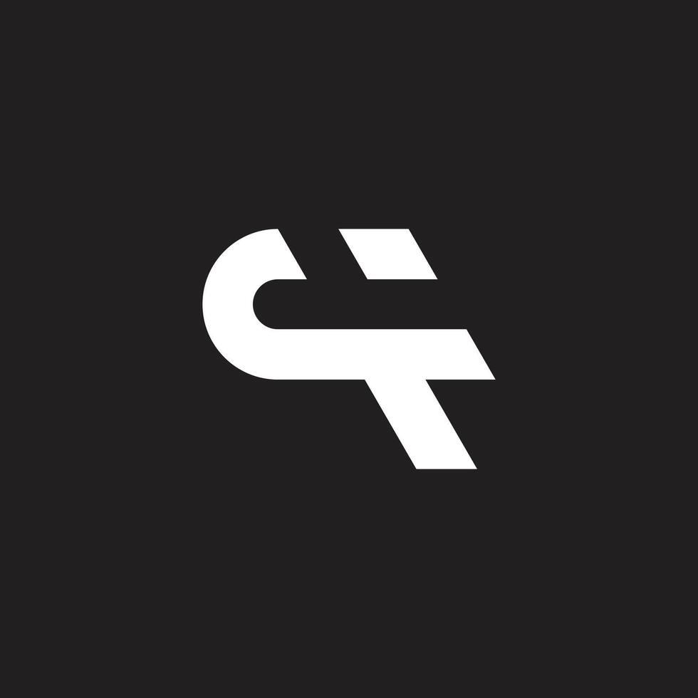 lettera ct semplice geometrico movimento logo vettore
