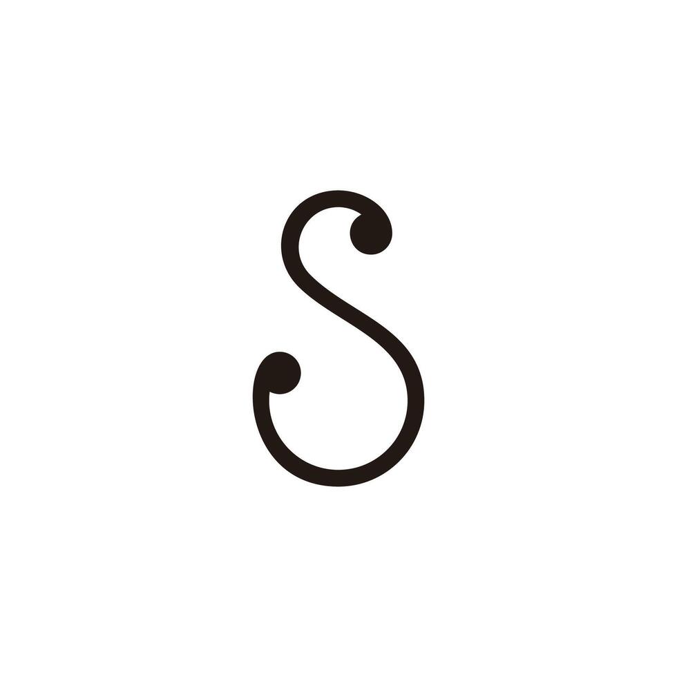 lettera S semplice Vintage ▾ ciclo continuo logo vettore