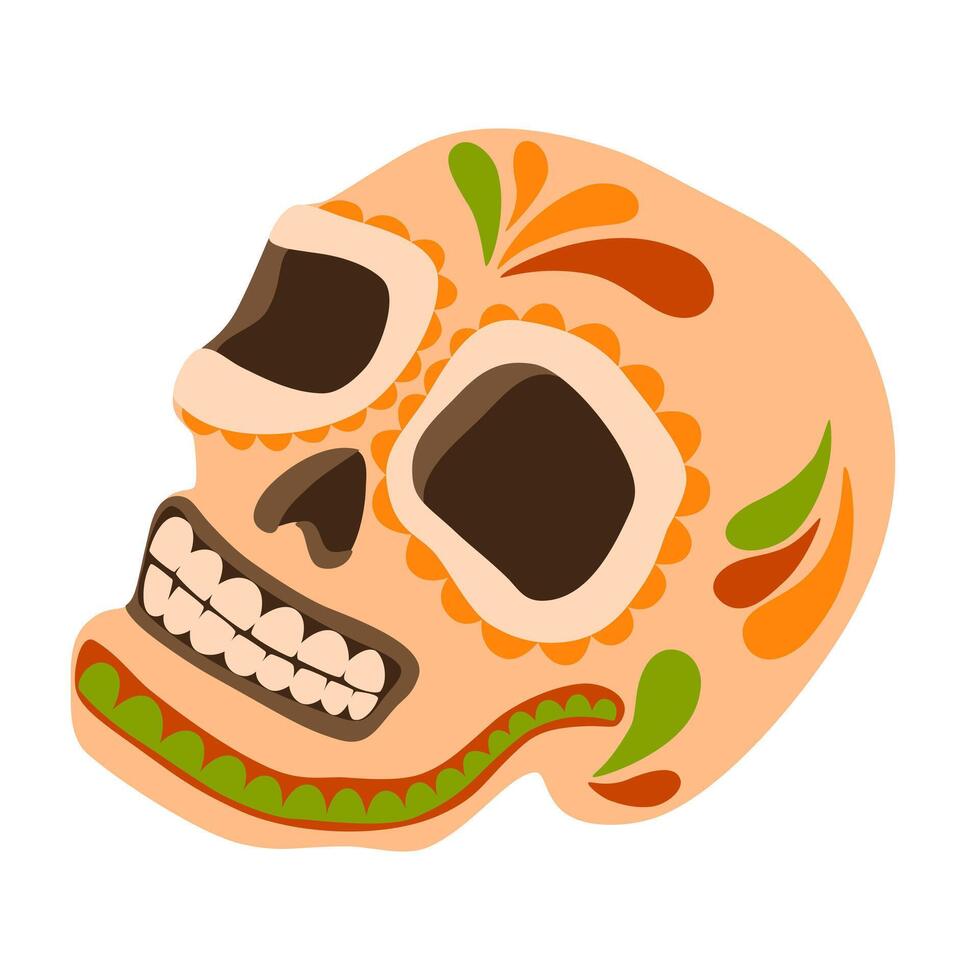 cinco de mayo messicano cranio. messicano festa. vettore mano disegnato illustrazione.