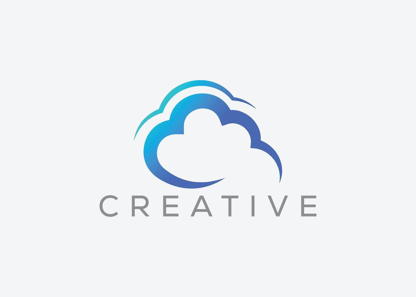 creativo e minimo nube vettore logo design modello. nube logo