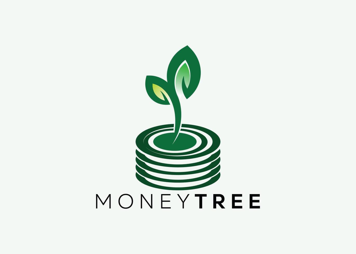 minimalista i soldi albero logo design vettore modello. i soldi crescere investimento per attività commerciale finanza logo. i soldi investimento logo