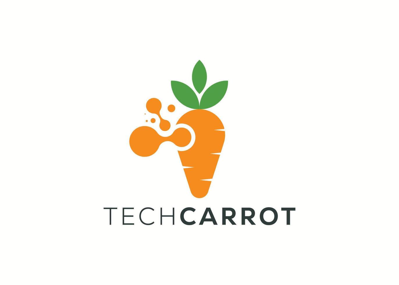 minimalista tecnologia carota logo design vettore modello