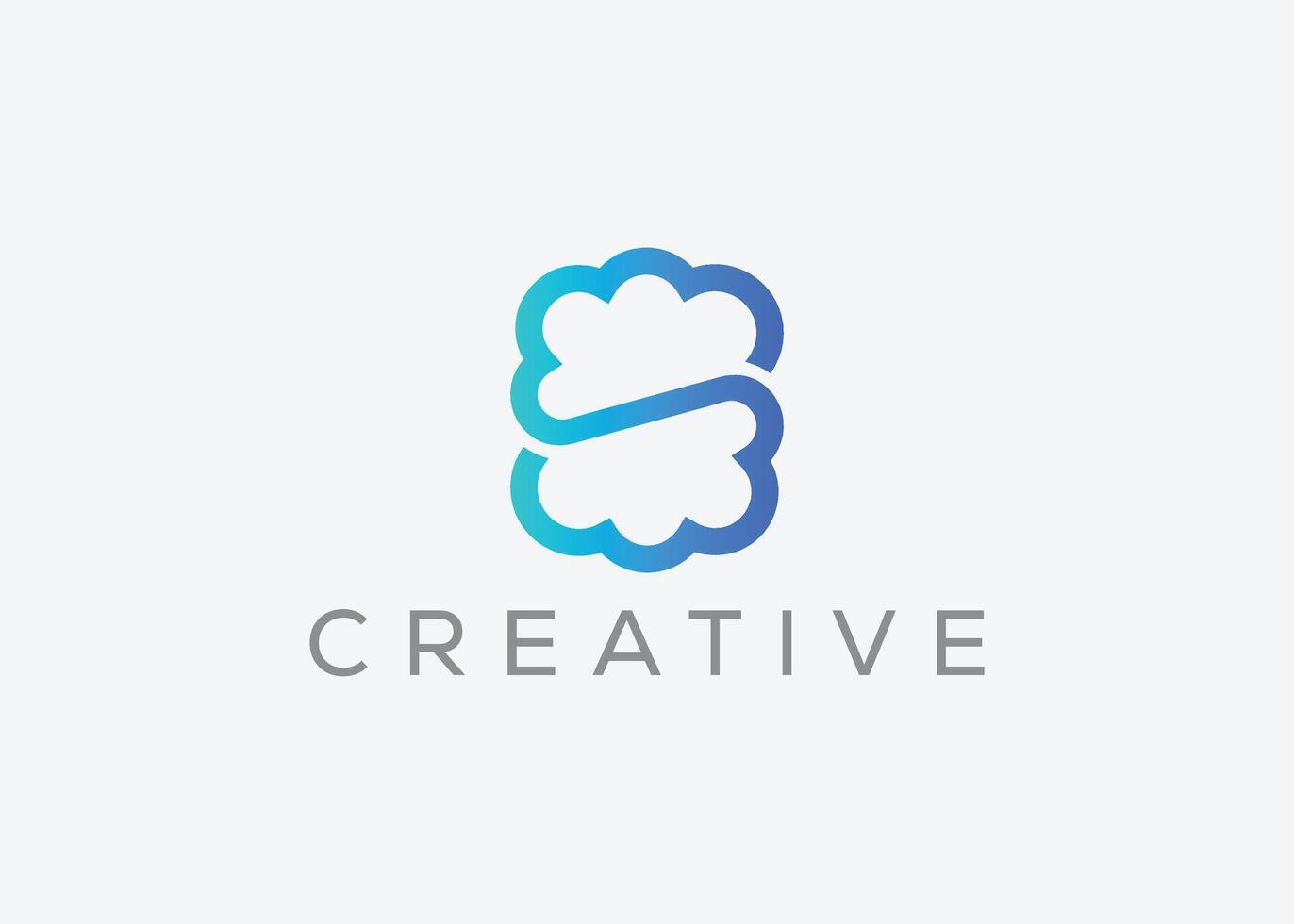 creativo e minimo lettera S nube vettore logo design modello. lettera S nube logo