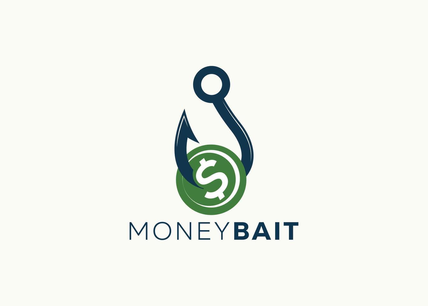 i soldi su il pesca gancio logo design vettore modello. pesca gancio e i soldi vettore illustrazione