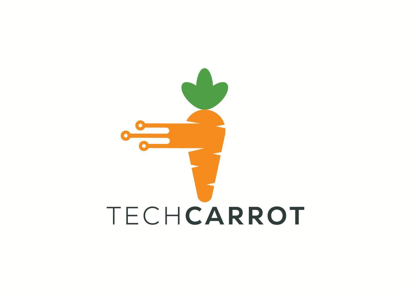 minimalista tecnologia carota logo design vettore modello