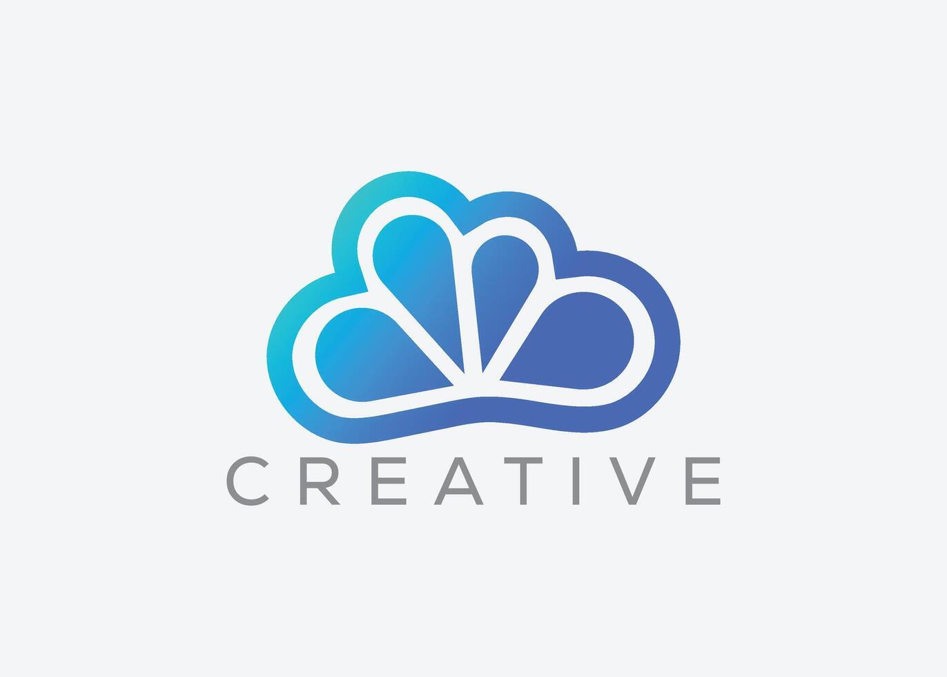 creativo e minimo nube vettore logo design modello. nube logo