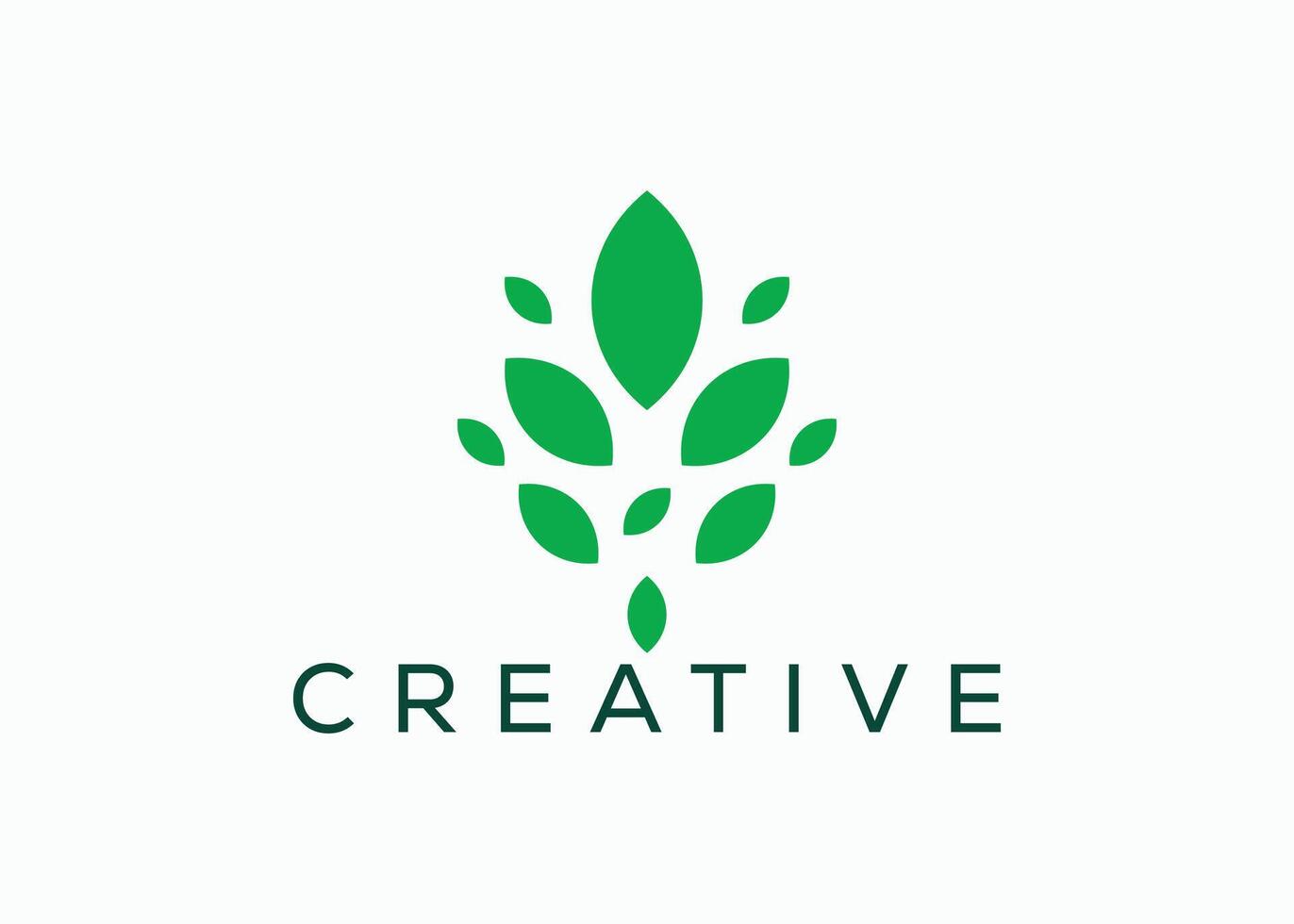 creativo e minimo astratto foglia logo vettore modello. verde foglia logo