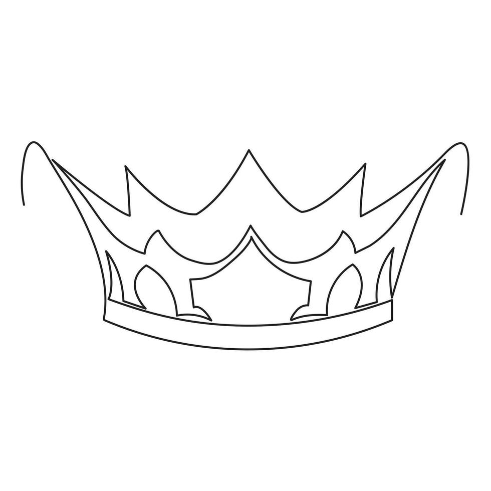 continuo uno linea disegno di reale corona semplice re corona singolo linea arte modificabile vettore design corona disegno, illustrazione.