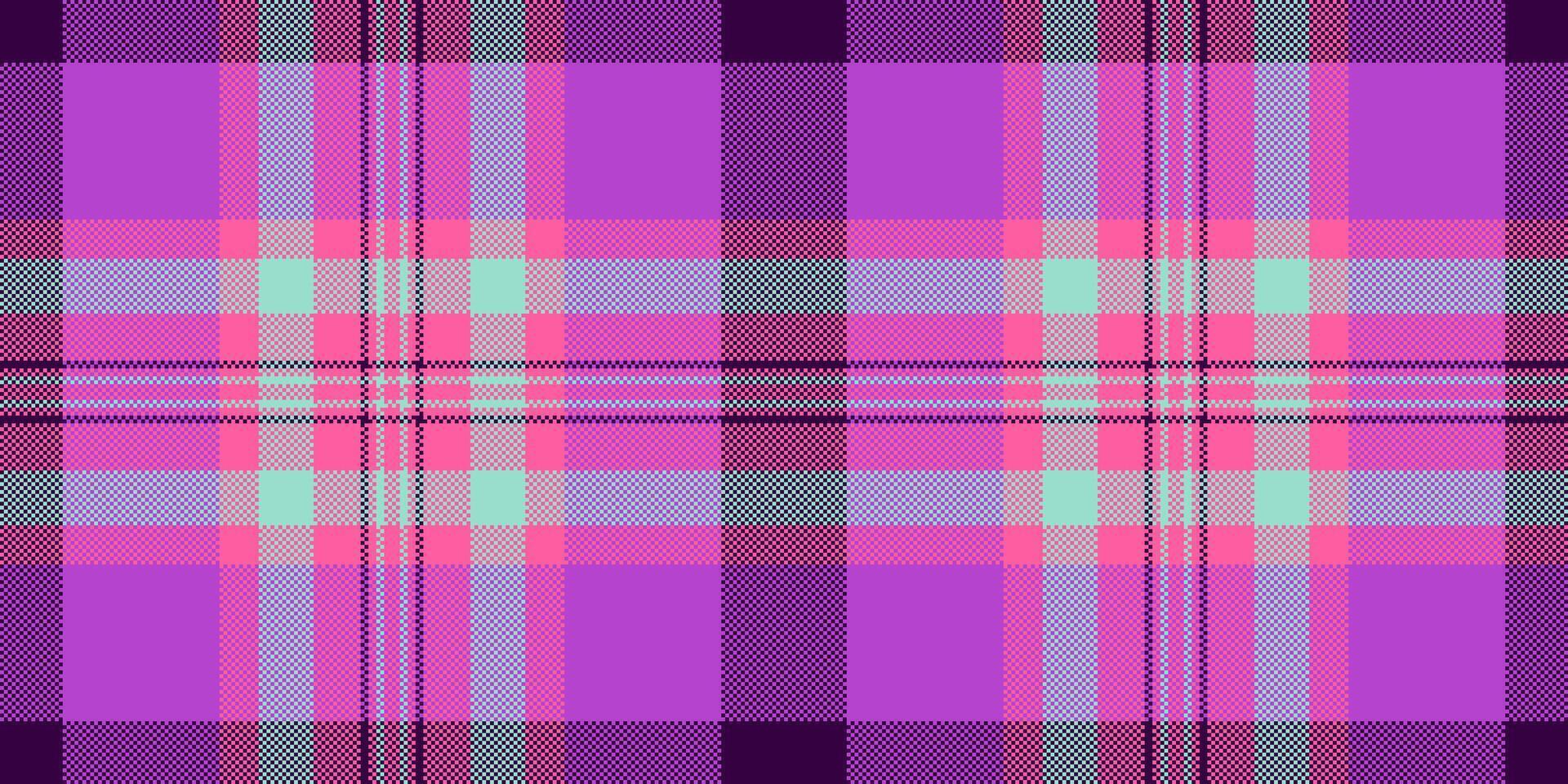 variazione dai un'occhiata plaid senza soluzione di continuità, percalle tartan tessile modello. davanti vettore tessuto sfondo struttura nel viola e rosa colori.