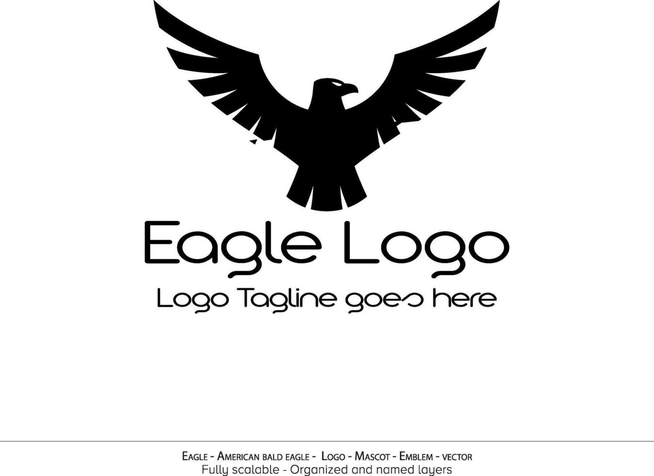 aquila logo, volante uccello emblema. colomba mascotte. americano Calvo aquila silhouette logo. minimo disegno, minimalista logo vettore