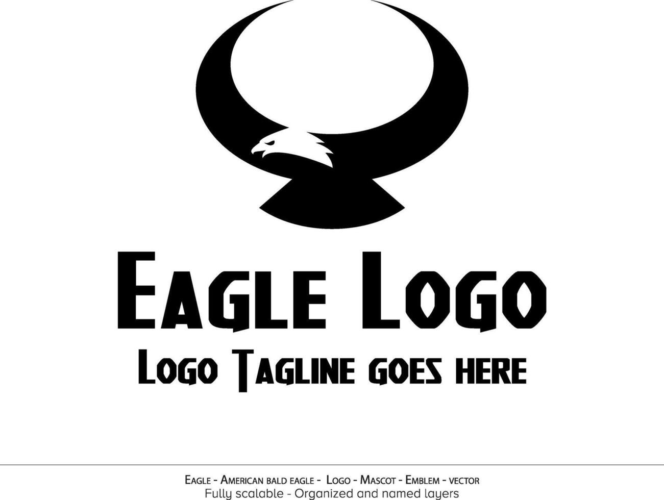 aquila logo, volante uccello emblema. colomba mascotte. americano Calvo aquila silhouette logo. minimo disegno, minimalista logo vettore