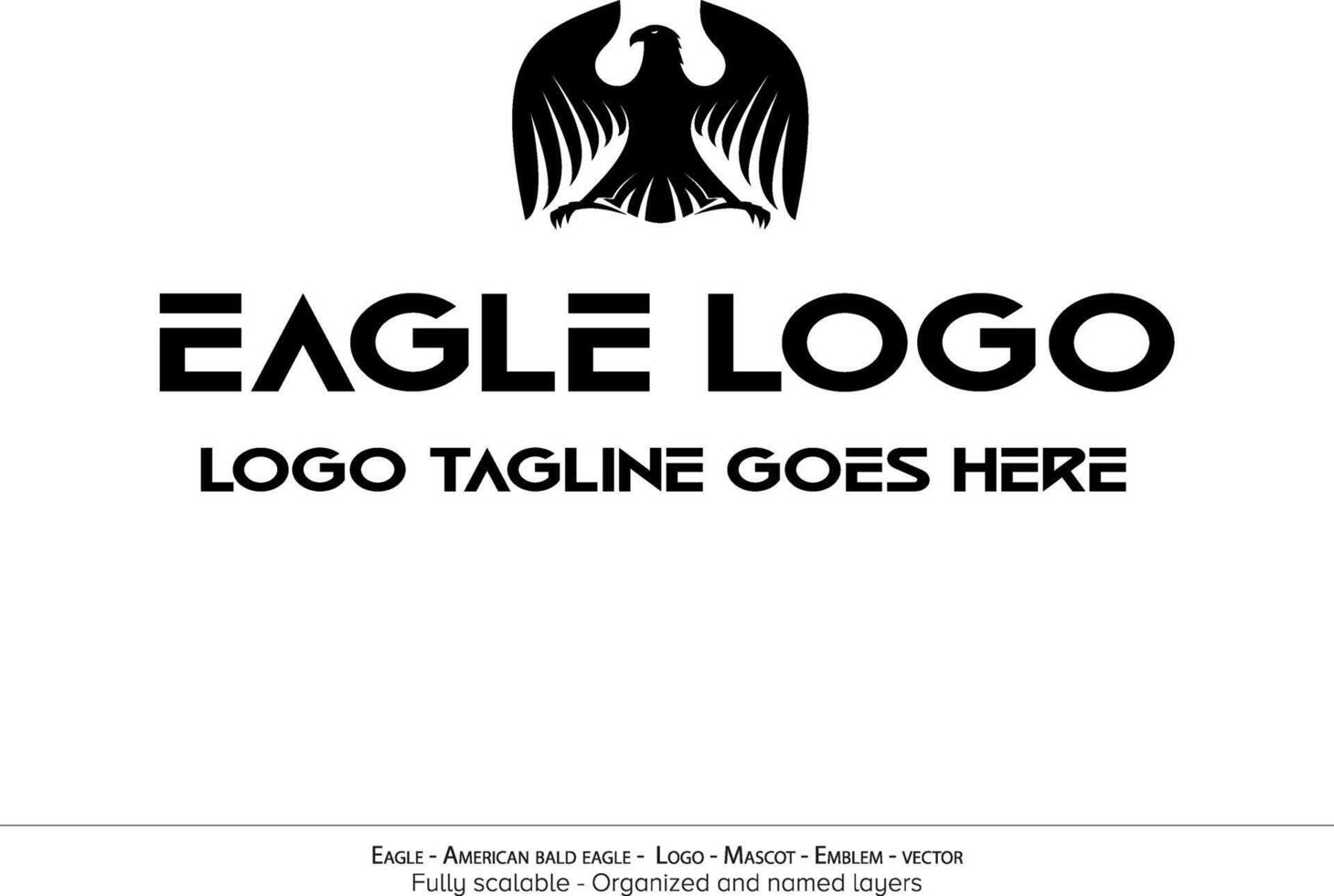 aquila logo, volante uccello emblema. colomba mascotte. americano Calvo aquila silhouette logo. minimo disegno, minimalista logo vettore