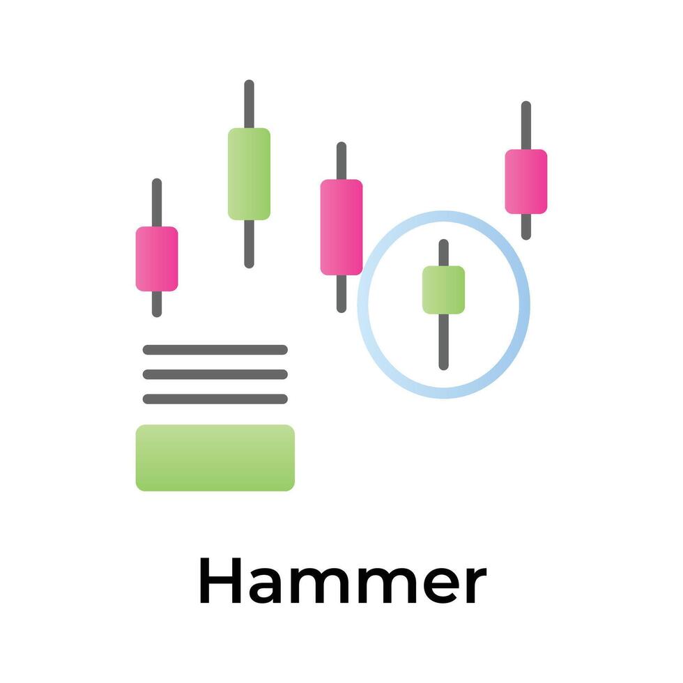 bene progettato commercio e azione mercato relazionato icona, martello vettore design