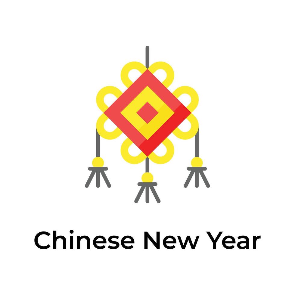 essere il proprietario di sorprendente icona di Cinese nodo nel moderno stile, Cinese nuovo anno elementi vettore