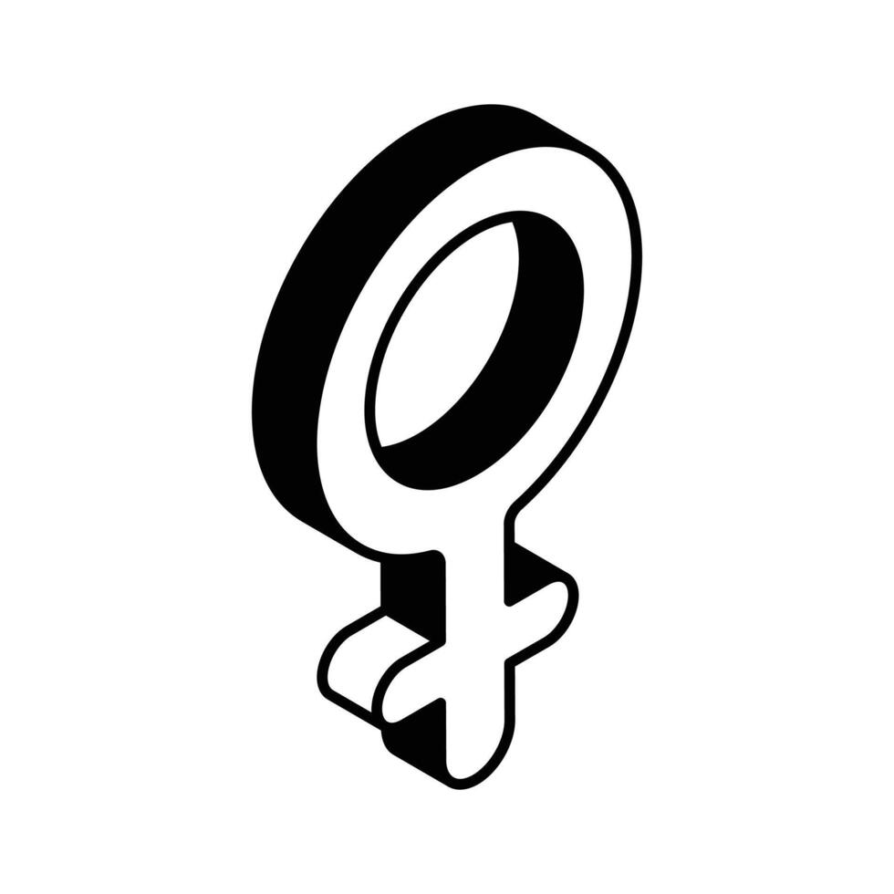 un sorprendente isometrico icona di femmina simbolo, maschile concetto vettore
