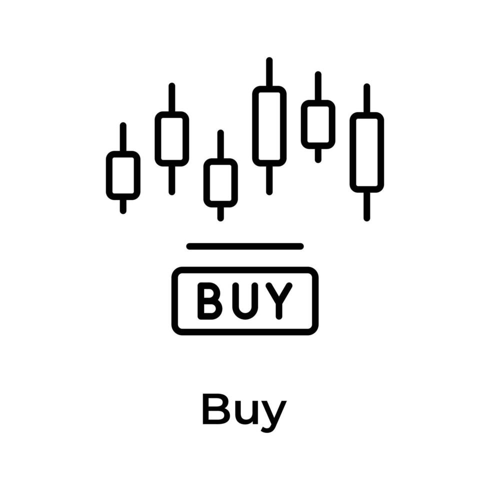 azione commercio vettore disegno, acquistare azione icona modificabile stile