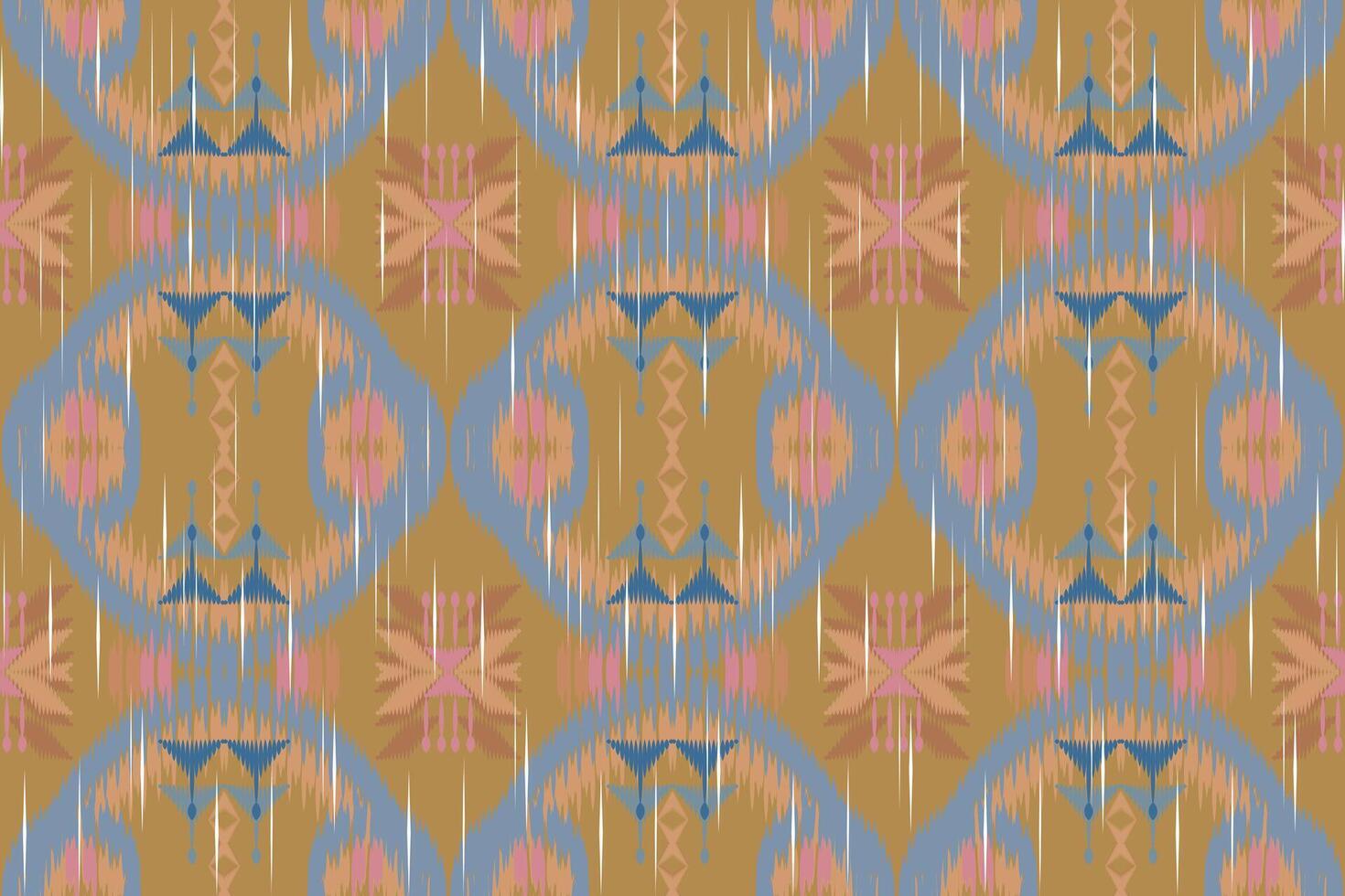 ikat paisley ricamo su il tessuto nel Indonesia, India e asiatico paesi.geometric etnico orientale senza soluzione di continuità modello.azteco stile. illustrazione.disegno per trama, tessuto, abbigliamento, avvolgimento, tappeto. vettore