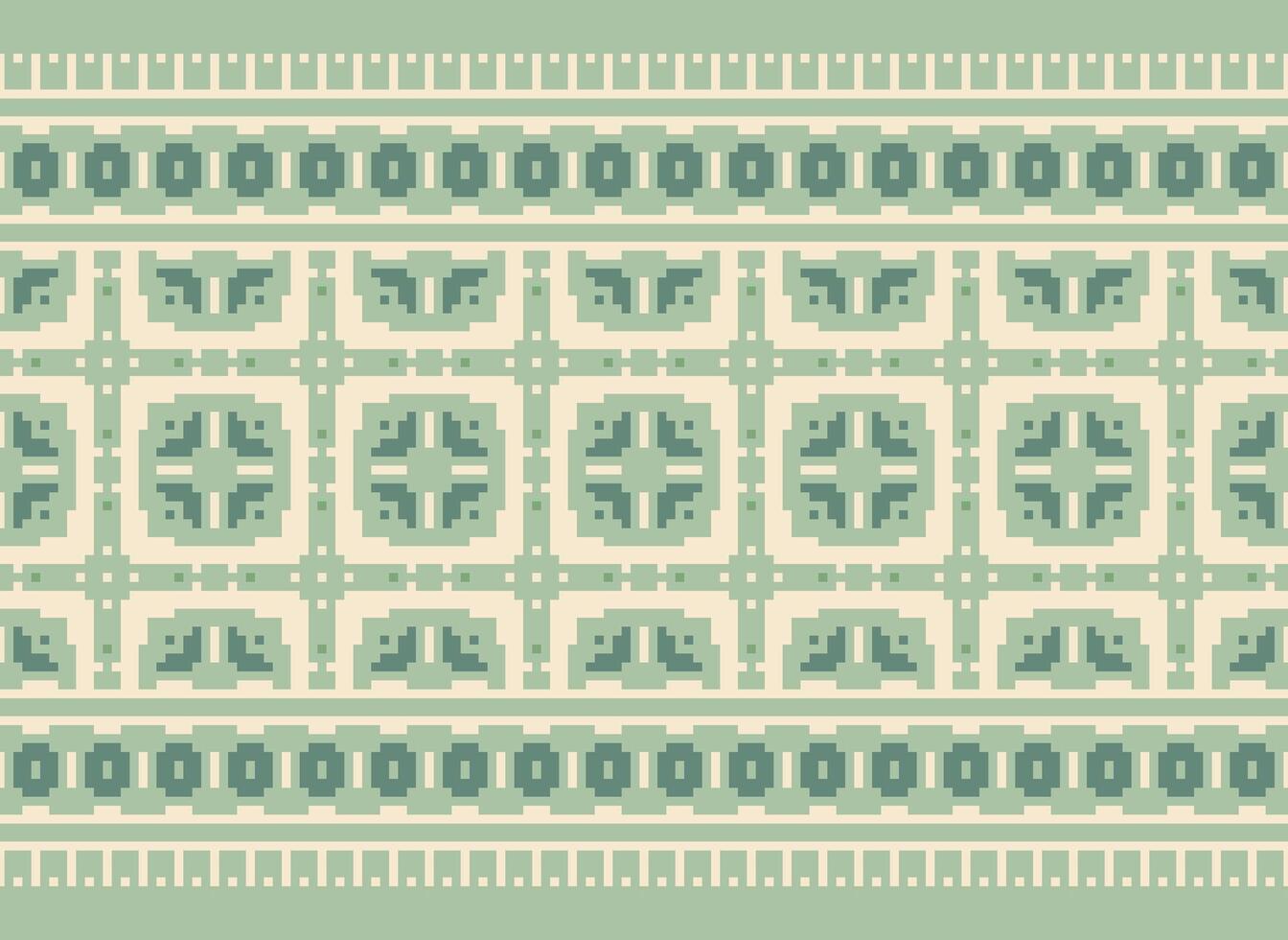 etnico geometrico senza soluzione di continuità tessuto modello attraversare cucire. ikat ricamo orientale pixel modello crema sfondo. astratto, vettore, illustrazione. struttura, croce punto, sciarpa, decorazione, motivi, carta da parati. vettore