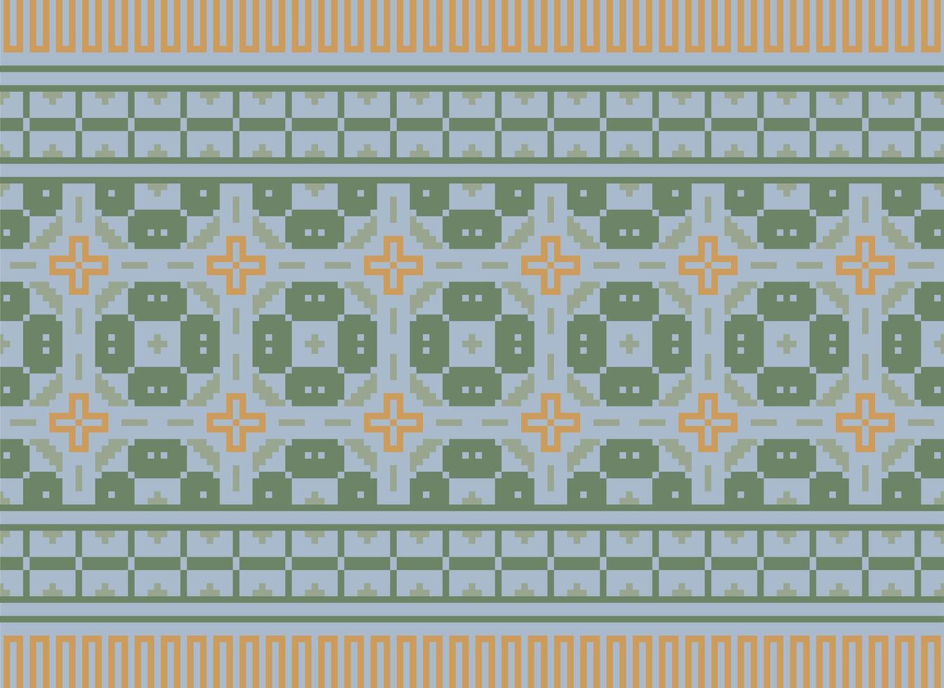 etnico geometrico senza soluzione di continuità tessuto modello attraversare cucire. ikat ricamo orientale pixel modello crema sfondo. astratto, vettore, illustrazione. struttura, croce punto, sciarpa, decorazione, motivi, carta da parati. vettore