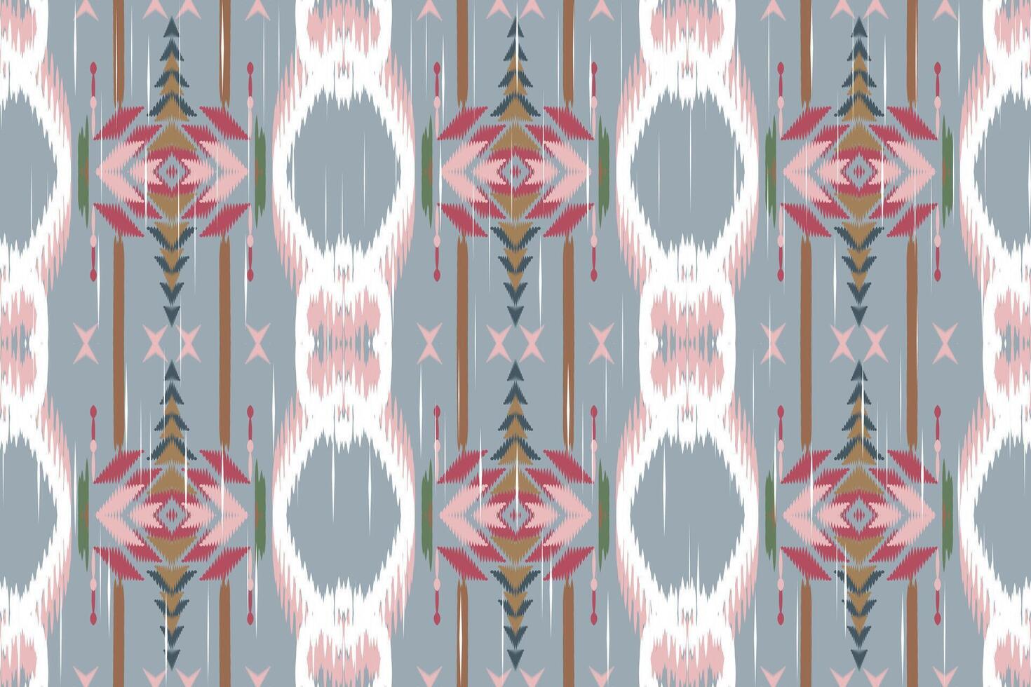 ikat paisley ricamo su il tessuto nel Indonesia, India e asiatico paesi.geometric etnico orientale senza soluzione di continuità modello.azteco stile. illustrazione.disegno per trama, tessuto, abbigliamento, avvolgimento, tappeto. vettore