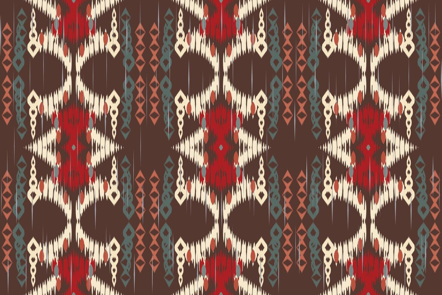 ikat floreale paisley ricamo su bianca sfondo.ikat etnico orientale modello tradizionale.azteco stile astratto vettore illustrazione.disegno per trama, tessuto, abbigliamento, avvolgimento, decorazione, sciarpa, tappeto