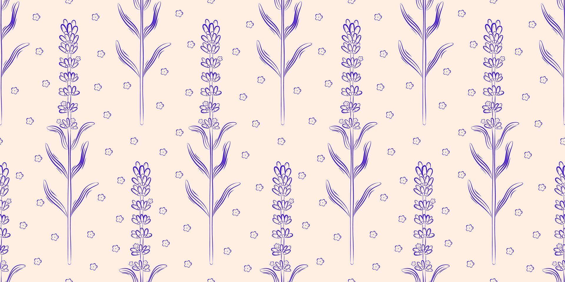 senza soluzione di continuità modello con lavanda. estate sfondo. confezione disegno, tessile nel retrò rustico stile. vettore illustrazione