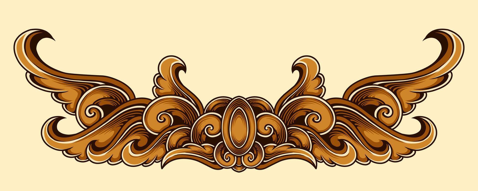 classico ornamento design incisione vettore