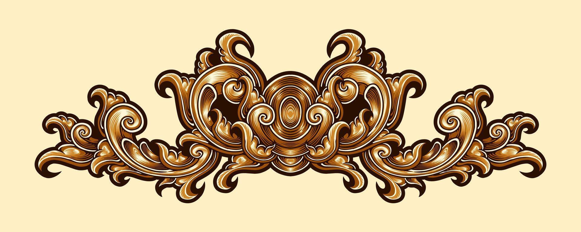 classico ornamento design incisione vettore