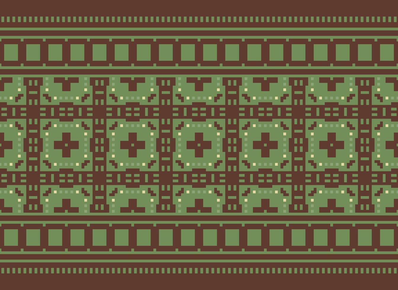 etnico geometrico senza soluzione di continuità tessuto modello attraversare cucire. ikat ricamo orientale pixel modello crema sfondo. astratto, vettore, illustrazione. struttura, croce punto, sciarpa, decorazione, motivi, carta da parati. vettore