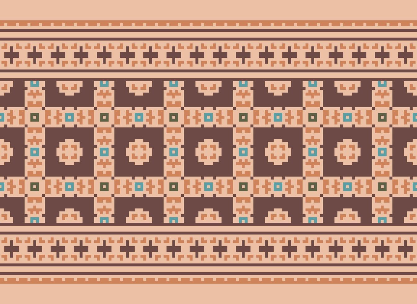 etnico geometrico senza soluzione di continuità tessuto modello attraversare cucire. ikat ricamo orientale pixel modello crema sfondo. astratto, vettore, illustrazione. struttura, croce punto, sciarpa, decorazione, motivi, carta da parati. vettore