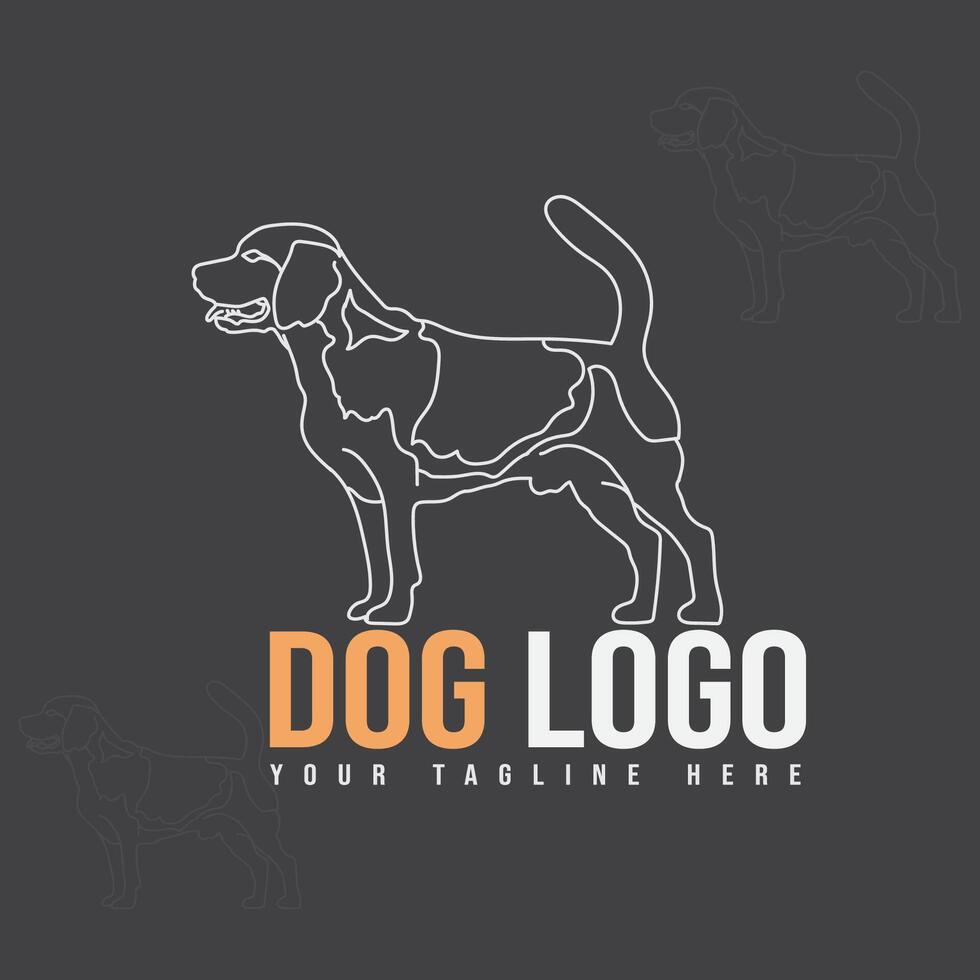 cane portafortuna illustrazione logo design vettore