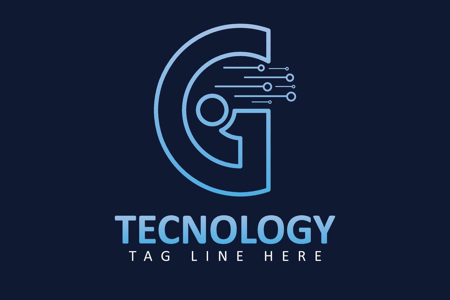 lettera g con tecnologia logo design vettore