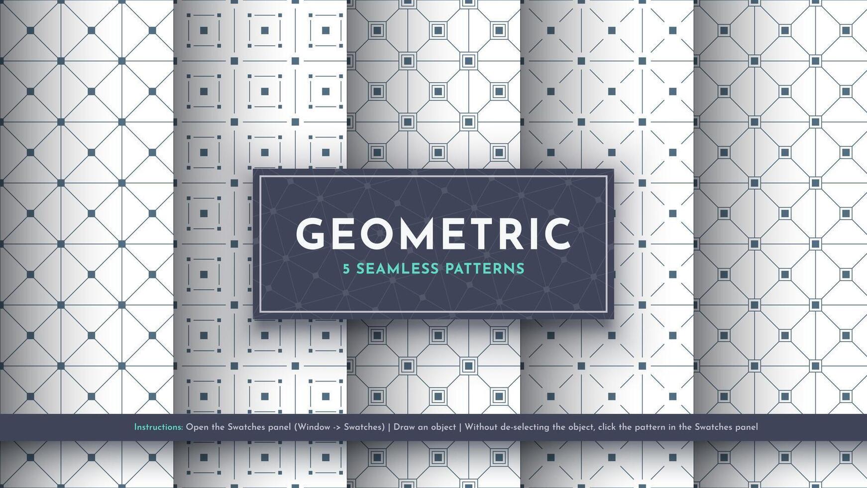 impostato 5 senza soluzione di continuità modello. geometrico illustrazione. tradizionale minimalista struttura. astratto moderno sfondo vettore