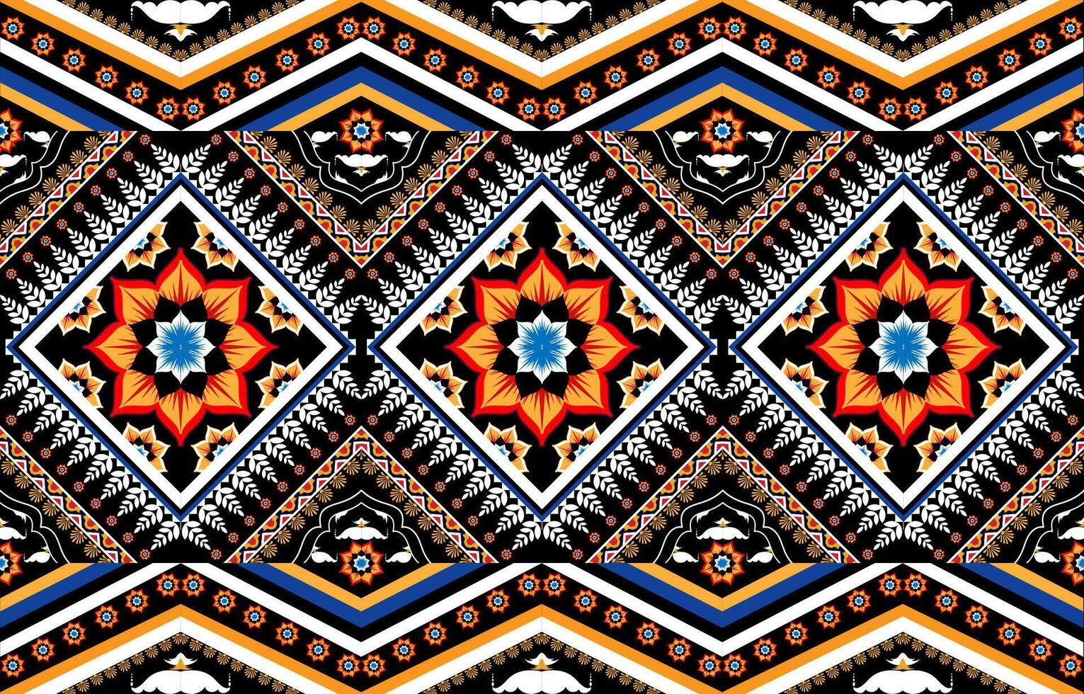 etnico astratto ikat arte. senza soluzione di continuità modello nel tribale, popolare ricamo, e messicano stile. azteco geometrico arte ornamento print.design per tappeto, sfondo, vestiario, avvolgere, tessuto, coperchio, tessile vettore