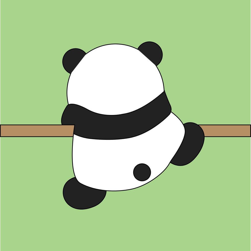 carino panda sospeso su albero ramo illustrazione. panda vettore illustrazione isolato su colorato impostato di carino grande panda piatto vettore illustrazione design.